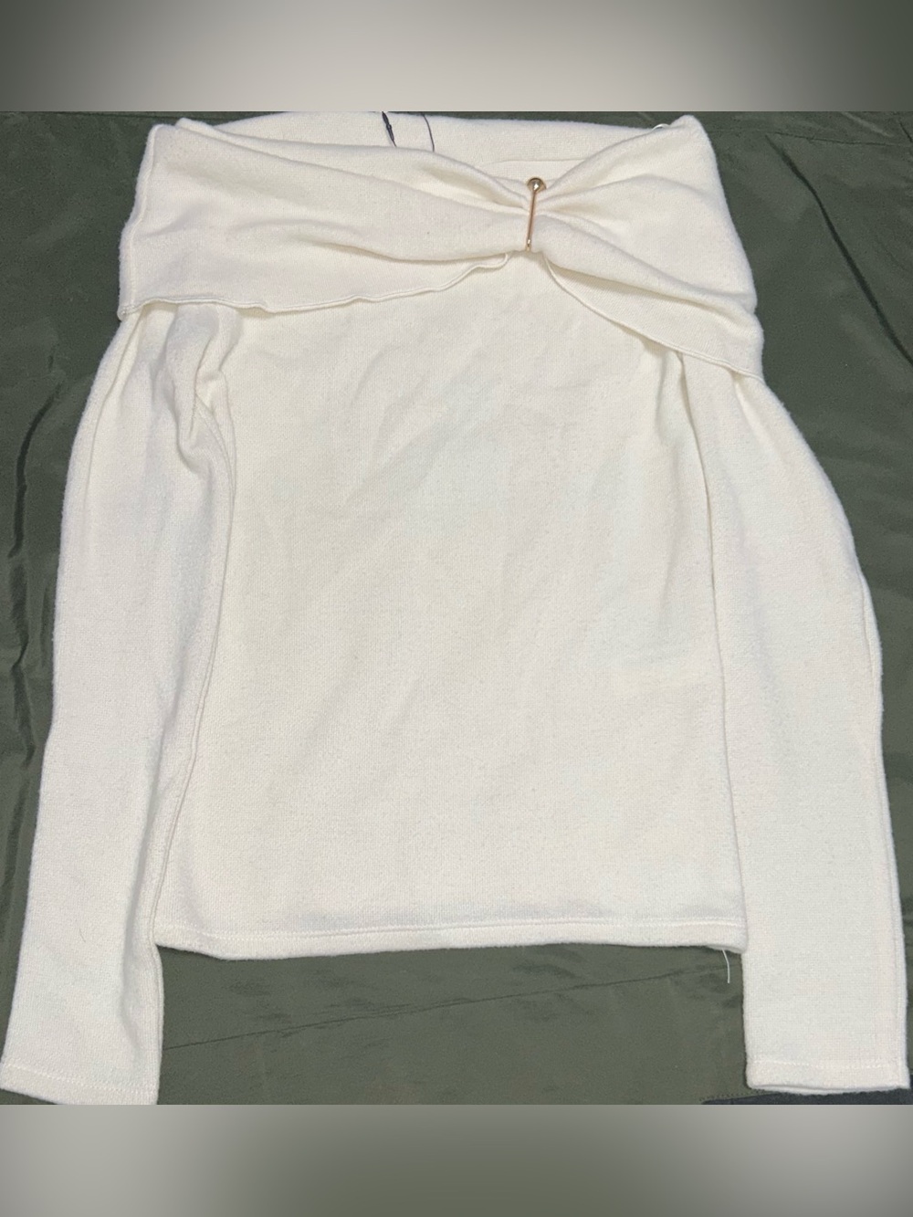 Zara Women’s Soft Buckle Top, S, White